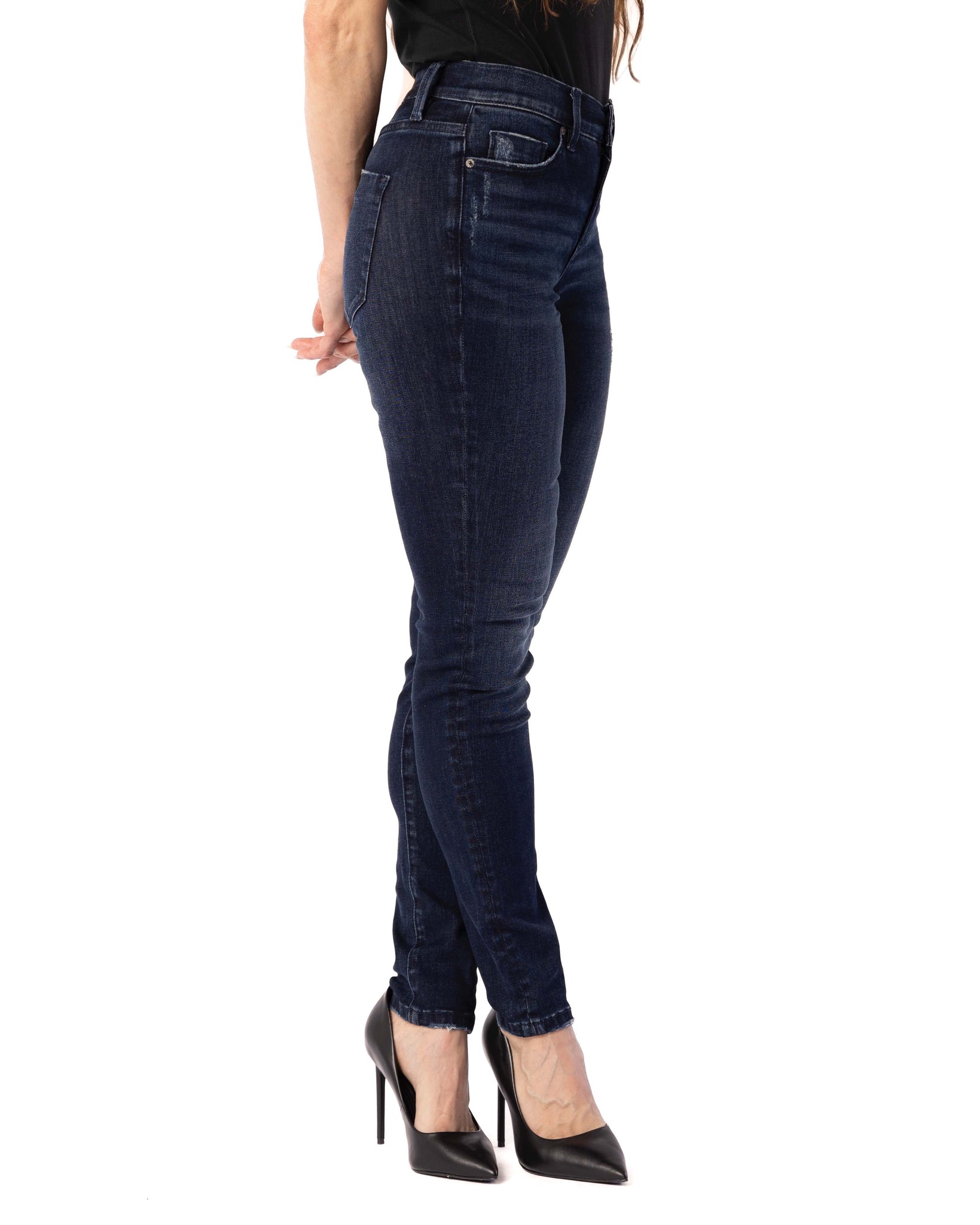 Mid Rose Denim, Jean, Rise Stretchy Nancy – Jeans