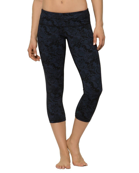 Printed Plank Crop - Mid Rise - Nancy Rose Performance