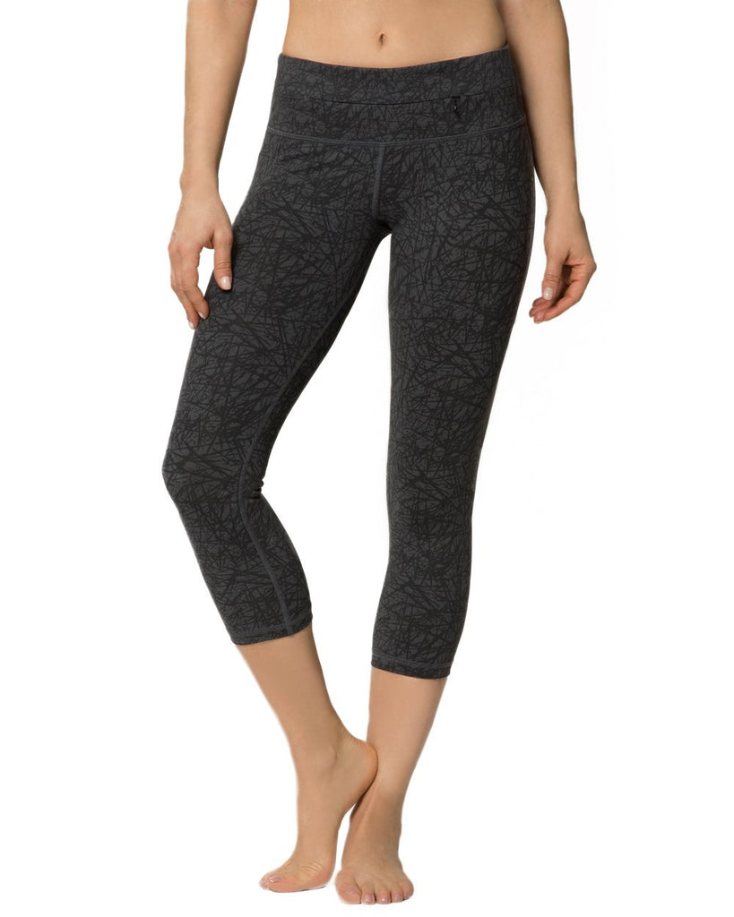 Printed Plank Crop - Mid Rise - Nancy Rose Performance